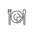 Food portion control line icon Royalty Free Stock Photo