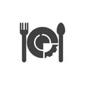 Food portion control vector icon Royalty Free Stock Photo