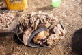 Food prep in unsanitary conditions Royalty Free Stock Photo