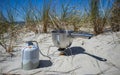 Preparing food on the beach