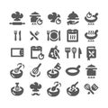 Food preparation, recipe and instructions vector icon set Royalty Free Stock Photo