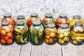 Hommade old pickles for the winter in a cellar Royalty Free Stock Photo