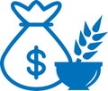Food price hike icon, Food icon, Food price high blue vector icon