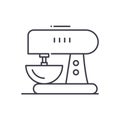 Food processor concept icon, linear isolated illustration, thin line vector, web design sign, outline concept symbol Royalty Free Stock Photo