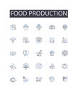 Food production line icons collection. Investment, Funding, Entrepreneurship, Startups, Innovation, Risk, Growth vector