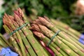 Food products, close up of a group of asparagus