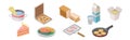 Food and Products from Kitchen Isometric Vector Set