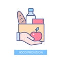 Food provision - modern colored line design style icon