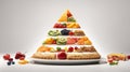 Food pyramid turn into pie chart Royalty Free Stock Photo