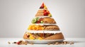 Food pyramid turn into pie chart Royalty Free Stock Photo