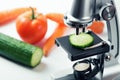 food quality control concept - cucumber inspection Royalty Free Stock Photo