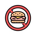 food rejecting color icon vector illustration