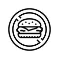 food rejecting line icon vector illustration