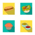 Food, rest, refreshments, and other web icon in flat style.Cake, biscuit, cream, icons in set collection.