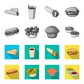 Food, rest, refreshments, and other web icon in monochrome,flat style.Cake, biscuit, cream, icons in set collection.