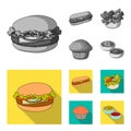 Food, rest, refreshments, and other web icon in monochrome,flat style.Cake, biscuit, cream, icons in set collection.