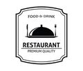 Food restaurant and cafe badge black white logo design Royalty Free Stock Photo