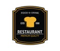 Food restaurant and cafe black gold badge logo design Royalty Free Stock Photo