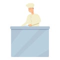 Food restaurant chef icon cartoon vector. Teenager first job