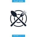 Food, Restaurant Icon Vector Logo Design Template. Spoon, Fork and Knife Object Royalty Free Stock Photo