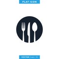 Food, Restaurant Icon Vector Logo Design Template. Spoon, Fork and Knife Object Royalty Free Stock Photo