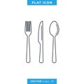 Food, Restaurant Icon Vector Logo Design Template. Spoon, Fork and Knife Object Royalty Free Stock Photo