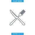 Food, Restaurant Icon Vector Logo Design Template. Spoon, Fork and Knife Object Royalty Free Stock Photo