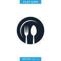 Food, Restaurant Icon Vector Logo Design Template. Spoon, Fork and Knife Object Royalty Free Stock Photo