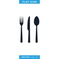 Food, Restaurant Icon Vector Logo Design Template. Spoon, Fork and Knife Object Royalty Free Stock Photo