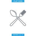 Food, Restaurant Icon Vector Logo Design Template. Spoon, Fork and Knife Object Royalty Free Stock Photo