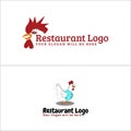 Food restaurant rooster chicken logo design