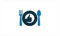 Food Review icon or fork spoon plate icon  Logo design template Royalty Free Stock Photo