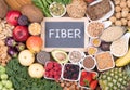 Food rich in fiber, top view