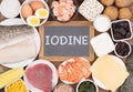 Various healthy food sources of iodine
