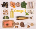 Food rich in omega 3 fatty acid Royalty Free Stock Photo