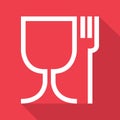 Food safe symbol. The international icon for food safe material, wine glass and a fork symbol Royalty Free Stock Photo