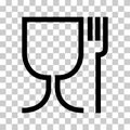 Food safe symbol. The international icon for food safe material, wine glass and a fork symbol Royalty Free Stock Photo