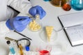 Food saferty Expert inspecting cheese in quality control laboratory Royalty Free Stock Photo