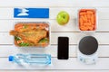 Food scale and apple Royalty Free Stock Photo