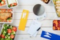 Food scale and note paper Royalty Free Stock Photo