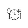 Food, schedule, clock icon. Element of Health life icon. Thin line icon Royalty Free Stock Photo