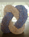 Food sculpture presented at 24th Annual Canstruction competition in New York