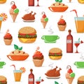 Food seamless icons pattern