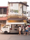 Food seller cart (LOK LOK) on Jonker street. Malacca, Malaysia. Royalty Free Stock Photo