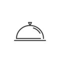 Food serving tray line icon