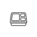 Food serving tray line icon