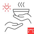 Food sharing line icon