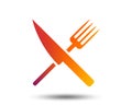 Food sign icon. Cutlery symbol. Knife and fork. Royalty Free Stock Photo