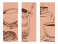 Food sketch vector banner natural menu restaurant fresh hand drawn product and kitchen doodle meal cooking cuisine