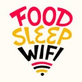 Food sleep wifi- hand drawn lettering.